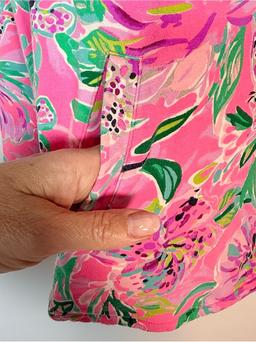 Lilly Pulitzer Hot Pink Zip Up Floral Print Top with Pockets XXL - Picture 5 of 11